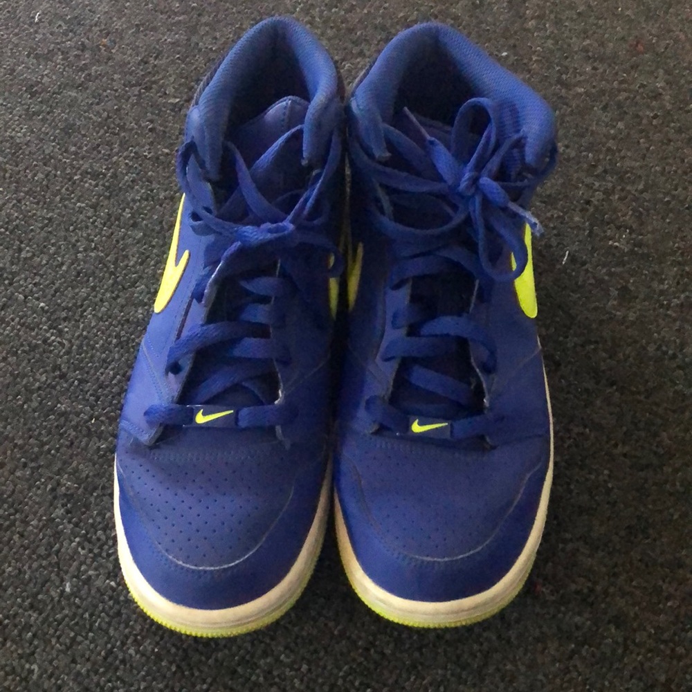 Nike blue & green high tops, Size 6.5 Women, worn
